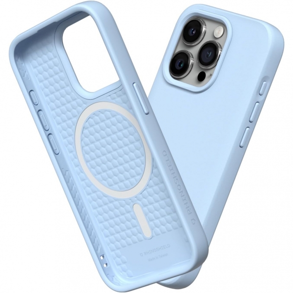 RhinoShield SolidSuit Serisi Apple iPhone 15 Pro MagSafe Uyumlu Klf (MIL-STD-810G)-Glacier Blue