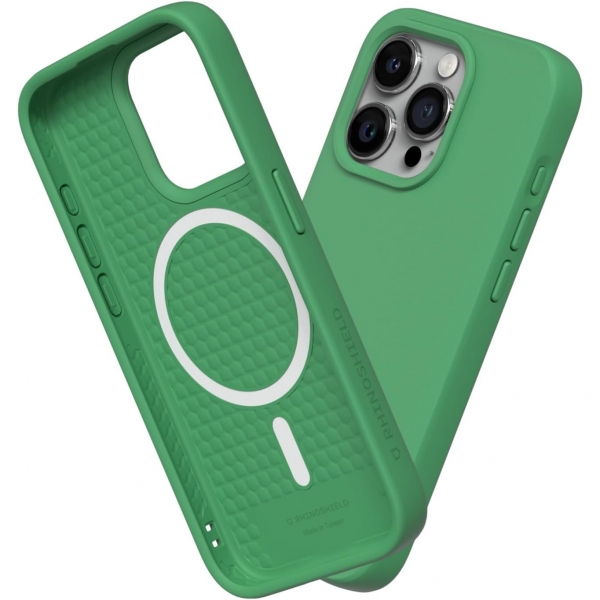 RhinoShield SolidSuit Serisi Apple iPhone 15 Pro MagSafe Uyumlu Klf (MIL-STD-810G)-Parakeet Green