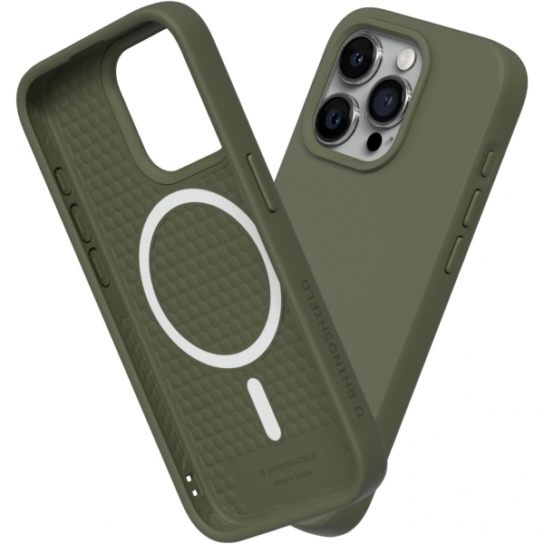 RhinoShield SolidSuit Serisi Apple iPhone 15 Pro MagSafe Uyumlu Klf (MIL-STD-810G)-Seaweed Green