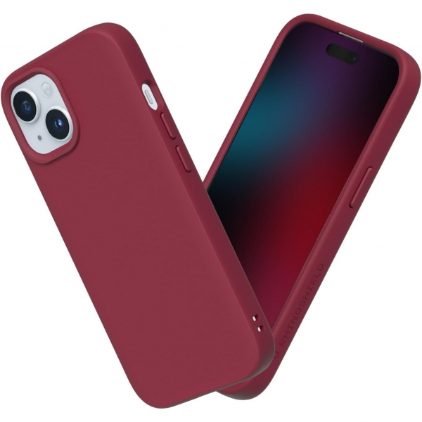 RhinoShield SolidSuit Serisi Apple iPhone 15 Klf (MIL-STD-810G)-Bordeaux Red