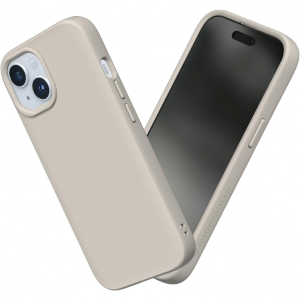 RhinoShield SolidSuit Serisi Apple iPhone 15 Klf (MIL-STD-810G)-Shell Beige 