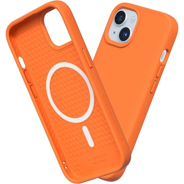 RhinoShield SolidSuit Serisi Apple iPhone 15 MagSafe Uyumlu Klf (MIL-STD-810G)-Neon Orange