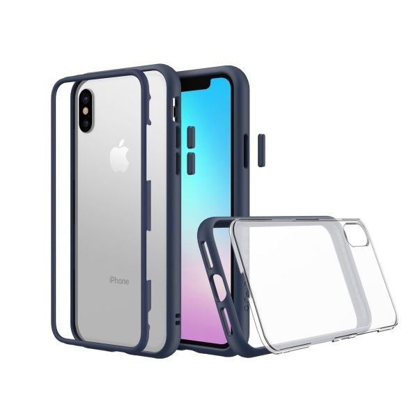 RhinoShield iPhone X Mod Klf (MIL-STD-810G)-Dark Blue with Clear Backplate