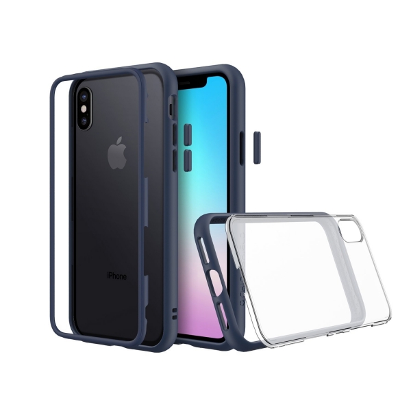 RhinoShield iPhone X Mod Klf (MIL-STD-810G)-Dark Blue with Clear Backplate