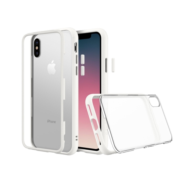 RhinoShield iPhone X Mod Klf (MIL-STD-810G)-White with Clear Backplate