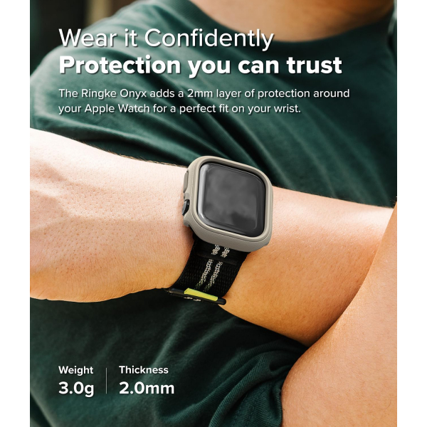 Rin gke Apple Watch 10 46mm Onyx Bumper Klf-Gray Sand 