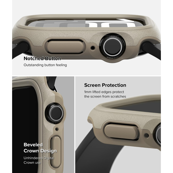 Rin gke Apple Watch 10 46mm Onyx Bumper Klf-Gray Sand 