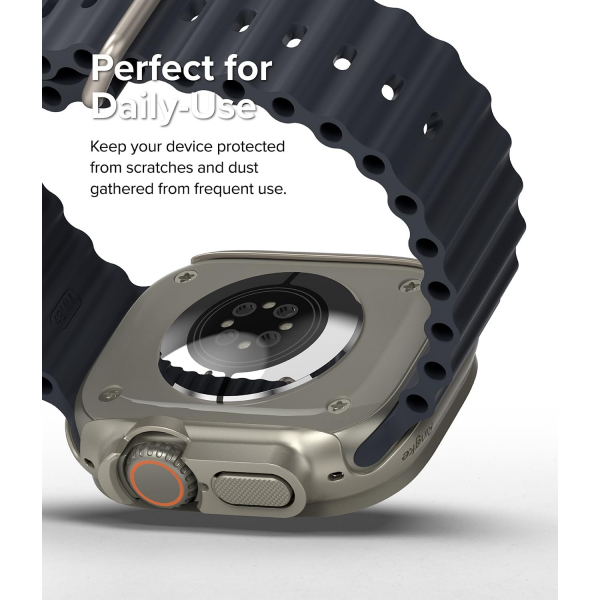 Rin gke Apple Watch Ultra/2.Nesil 49mm Bumper Klf-Clear Titanium Gray