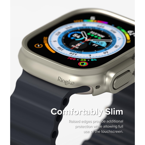 Rin gke Apple Watch Ultra/2.Nesil 49mm Bumper Klf-Clear Titanium Gray