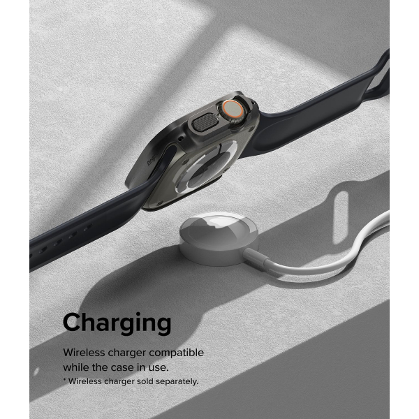 Rin gke Apple Watch Ultra/2.Nesil 49mm Bumper Klf-Clear Titanium Black