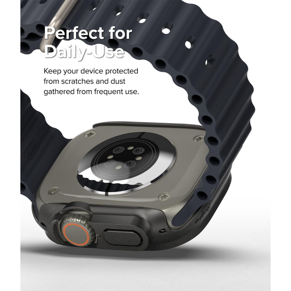 Rin gke Apple Watch Ultra/2.Nesil 49mm Bumper Klf-Clear Titanium Black