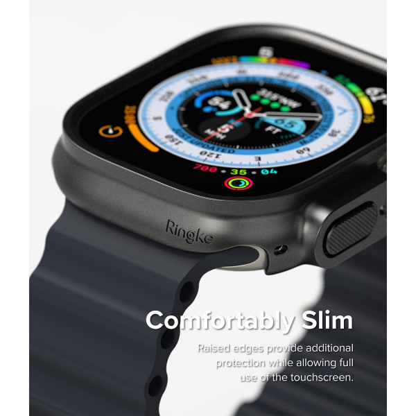 Rin gke Apple Watch Ultra/2.Nesil 49mm Bumper Klf-Clear Titanium Black