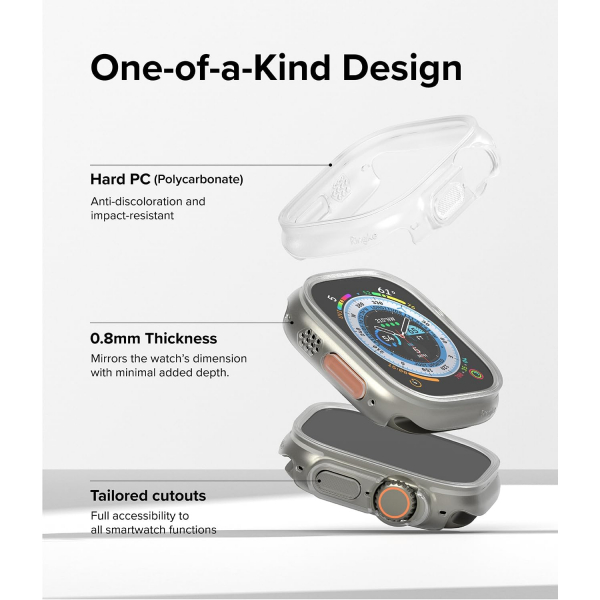 Rin gke Apple Watch Ultra/2.Nesil 49mm Bumper Klf-Clear