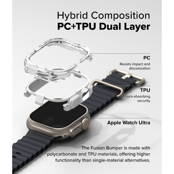 Rin gke Apple Watch Ultra 3/2/1 Bumper Klf-White