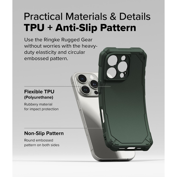 Rin gke Apple iPhone 16 Pro Max Rugged Gear Klf-Dark Green 