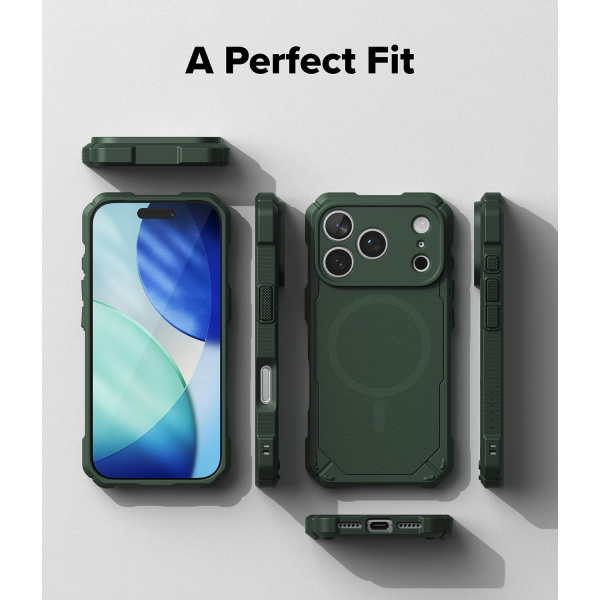 Rin gke Apple iPhone 17 Pro Rugged MagSafe Klf-Magnetic Dark Green