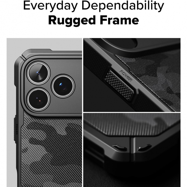 Rin gke Apple iPhone 17 Pro Rugged MagSafe Klf-Magnetic Camo Black 