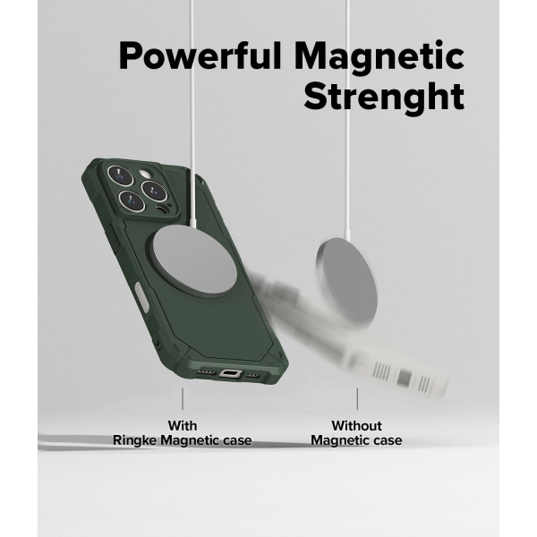 Rin gke Apple iPhone 16 Pro Rugged MagSafe Klf-Magnetic Dark Green