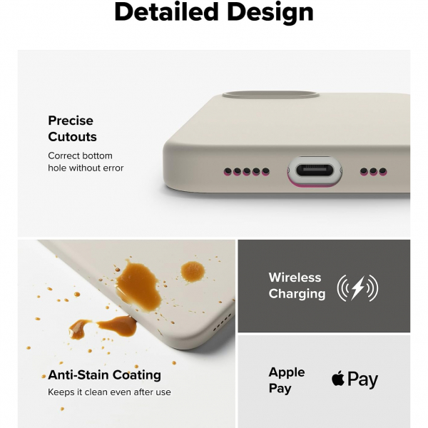 Rin gke Apple iPhone 16e Silikon Klf-Stone