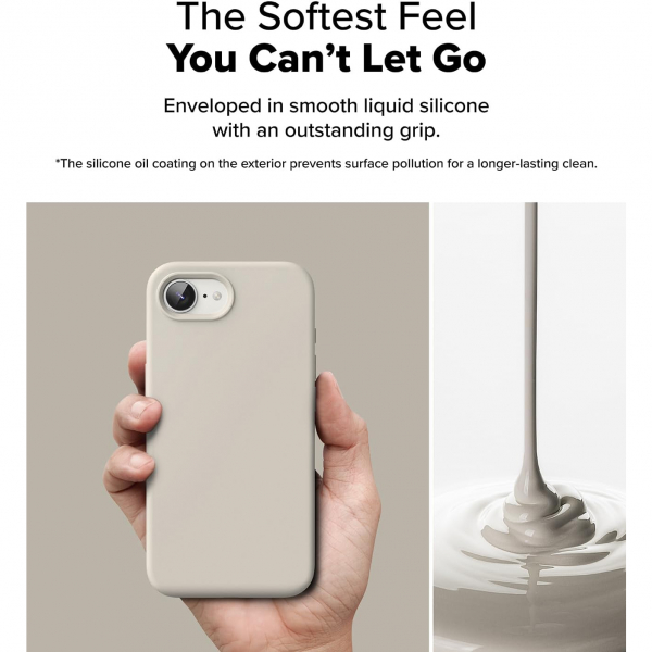 Rin gke Apple iPhone 16e Silikon Klf-Stone