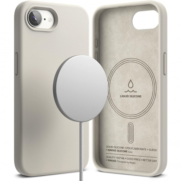 Rin gke Apple iPhone 16e Silikon Klf-Stone