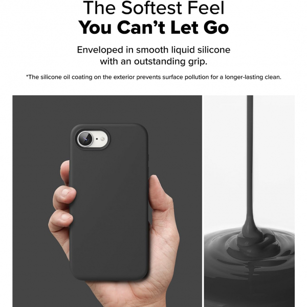 Rin gke Apple iPhone 16e Silikon Klf-Black