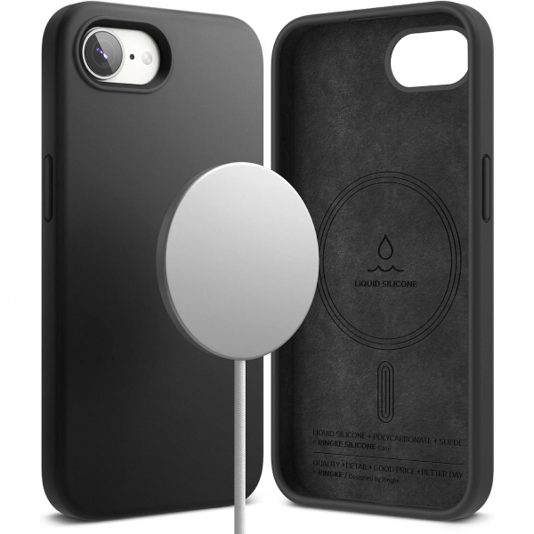 Rin gke Apple iPhone 16e Silikon Klf-Black