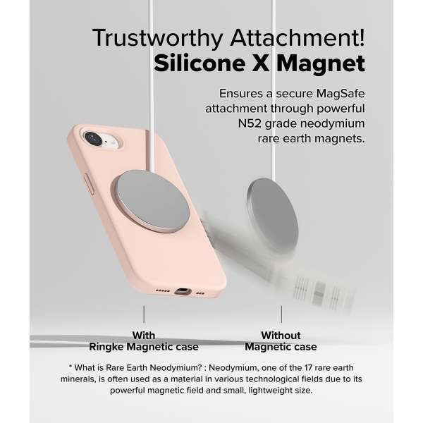 Rin gke Apple iPhone 16e Silikon Klf-Pink Sand