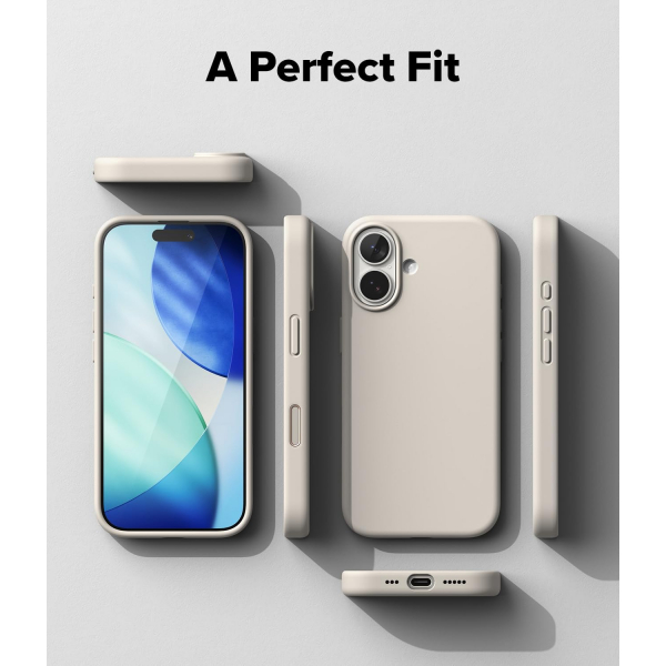 Rin gke Apple iPhone 17 Silikon Klf-Stone