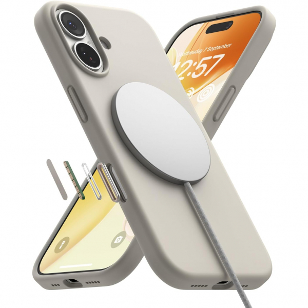 Rin gke Apple iPhone 17 Silikon Klf-Stone