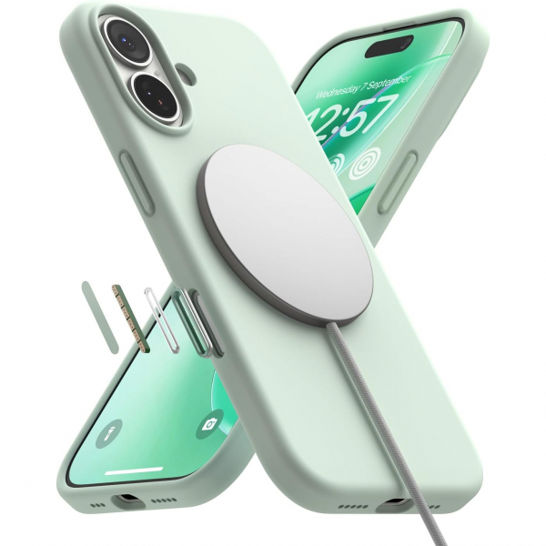 Rin gke Apple iPhone 17 Silikon Klf-Soft Mint