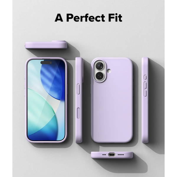 Rin gke Apple iPhone 17 Silikon Klf-Light Purple