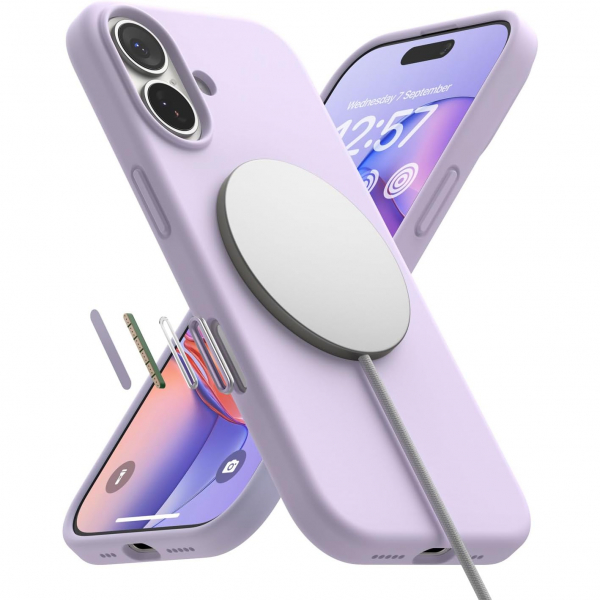 Rin gke Apple iPhone 17 Silikon Klf-Light Purple