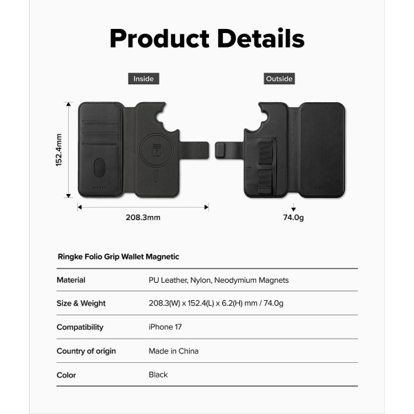 Rin gke Apple iPhone 17 Folio Grip Klf