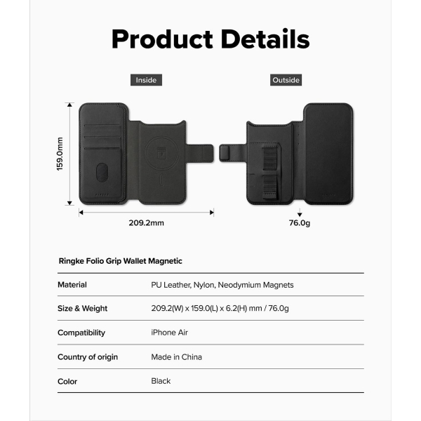 Rin gke Apple iPhone Air Folio Grip Klf