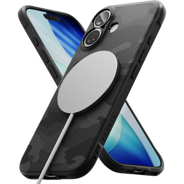 Rin gke Apple iPhone 17 MagSafe Onyx Klf-Magnetic Camo Black