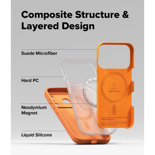 Rin gke Apple iPhone 17 Pro Silikon Klf-Tangerine