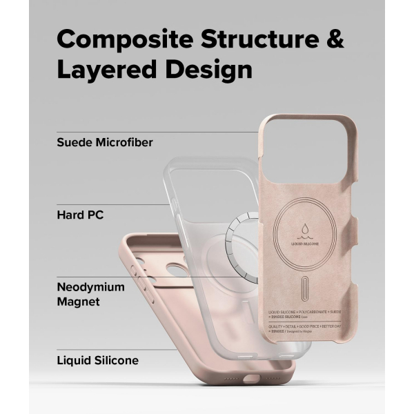 Rin gke Apple iPhone 17 Pro Silikon Klf-Pink Sand