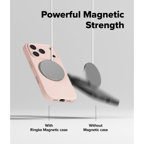 Rin gke Apple iPhone 17 Pro Silikon Klf-Pink Sand