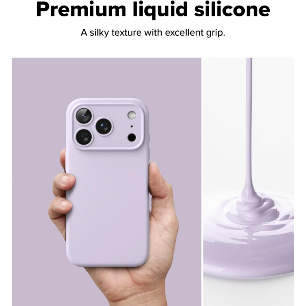 Rin gke Apple iPhone 17 Pro Silikon Klf-Light Purple