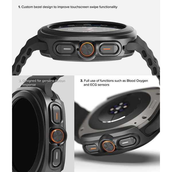 Rin gke Bumper Galaxy Watch Ultra 47mm Bumper Klf-Titanium Black 