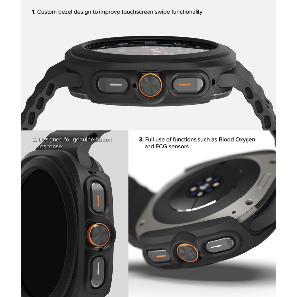Rin gke Bumper Galaxy Watch Ultra 47mm Bumper Klf-Matte Black 