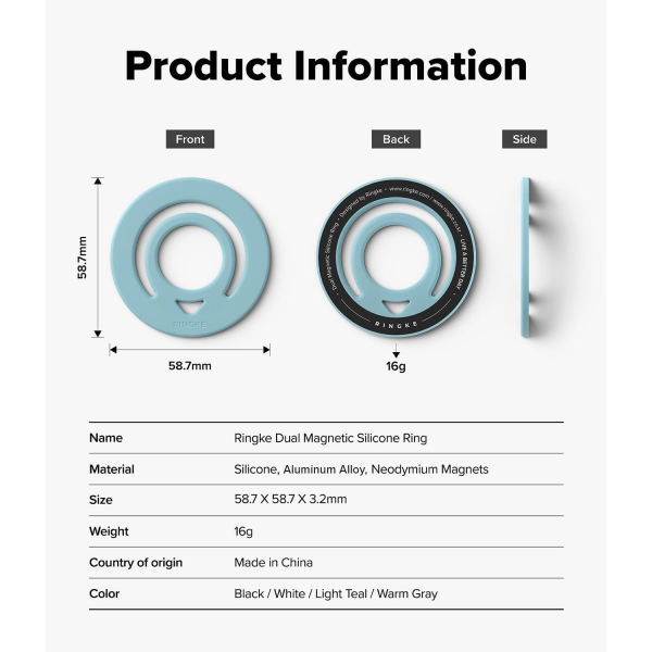 Rin gke ift Manyetik Halka Stand-Light Teal