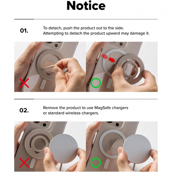 Rin gke ift Manyetik Halka Stand-Warm Gray