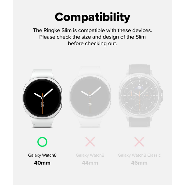 Rin gke Galaxy Watch 8 40mm Bumper Klf-Matte Black 