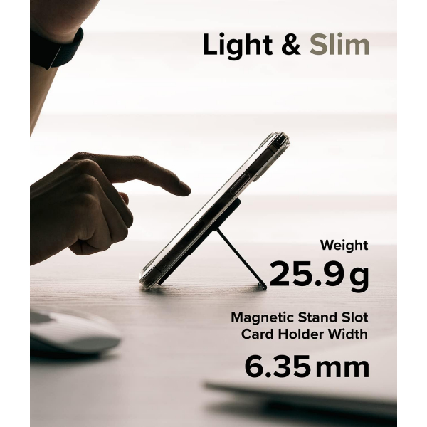 Rin gke Manyetik Standl Kart Tutucu-Clear Mist