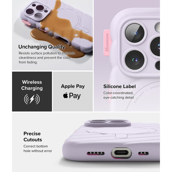 Rin gke iPhone 16 Pro Macaron MagSafe Klf-Light Purple