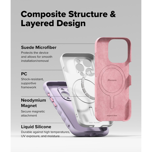Rin gke iPhone 16 Pro Macaron MagSafe Klf-Light Purple