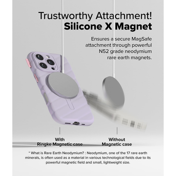 Rin gke iPhone 16 Pro Macaron MagSafe Klf-Light Purple