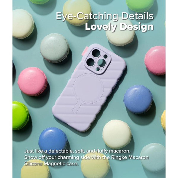Rin gke iPhone 16 Pro Macaron MagSafe Klf-Light Purple